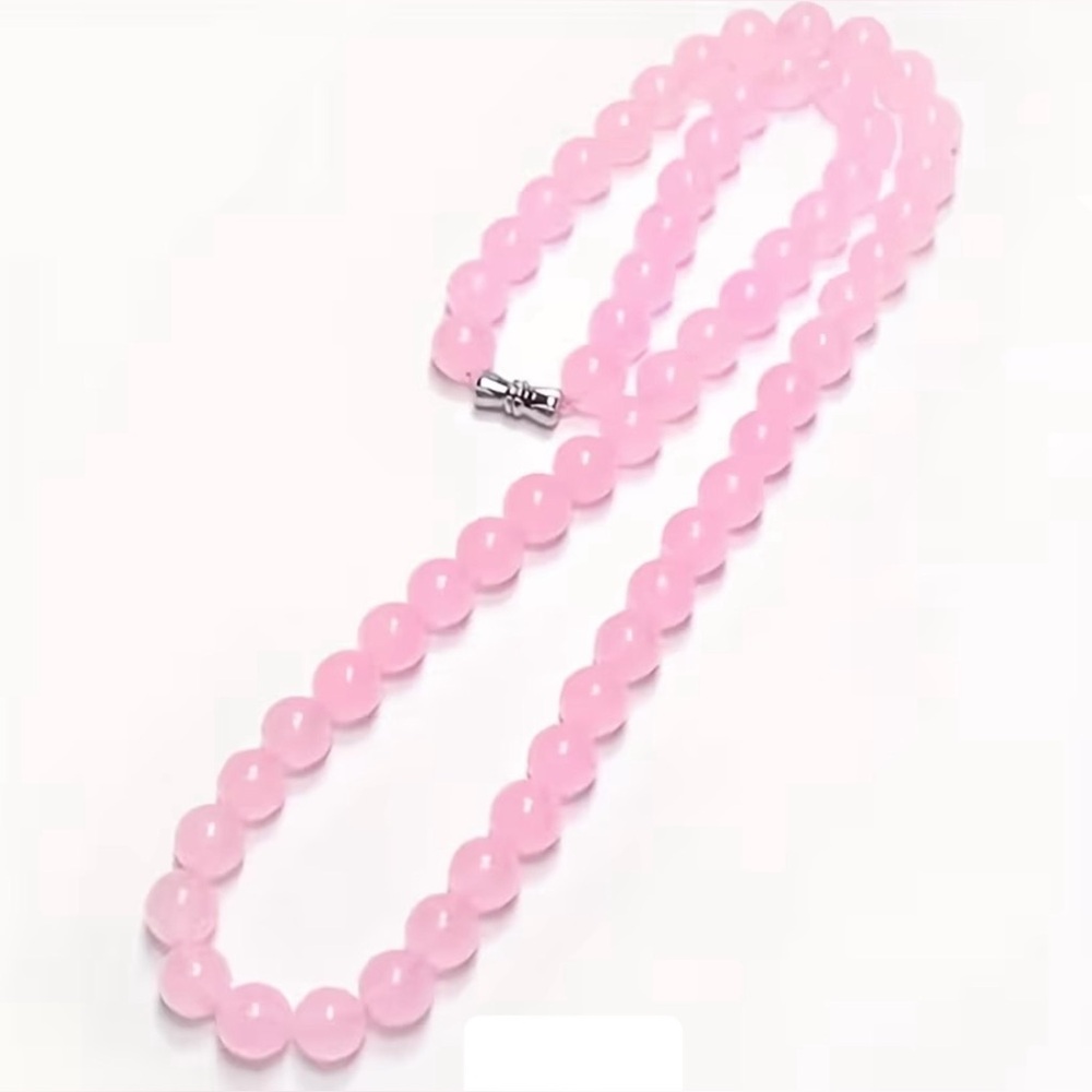 Pink Agate Beaded Necklace